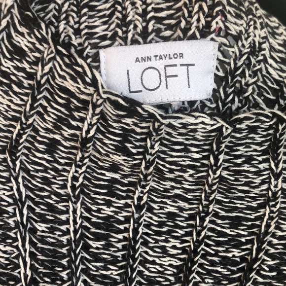 Ann Taylor LOFT black and white turtleneck sweater - Picture 3 of 5